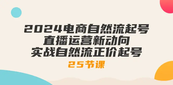 2024电商自然流起号，直播运营新动向 实战自然流正价起号-25节课