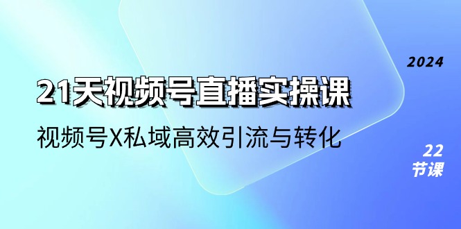 21天-视频号直播实操课，视频号X私域高效引流与转化（22节课）