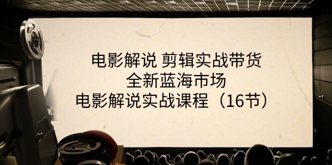 电影解说 剪辑实战带货全新蓝海市场，电影解说实战课程（16节）